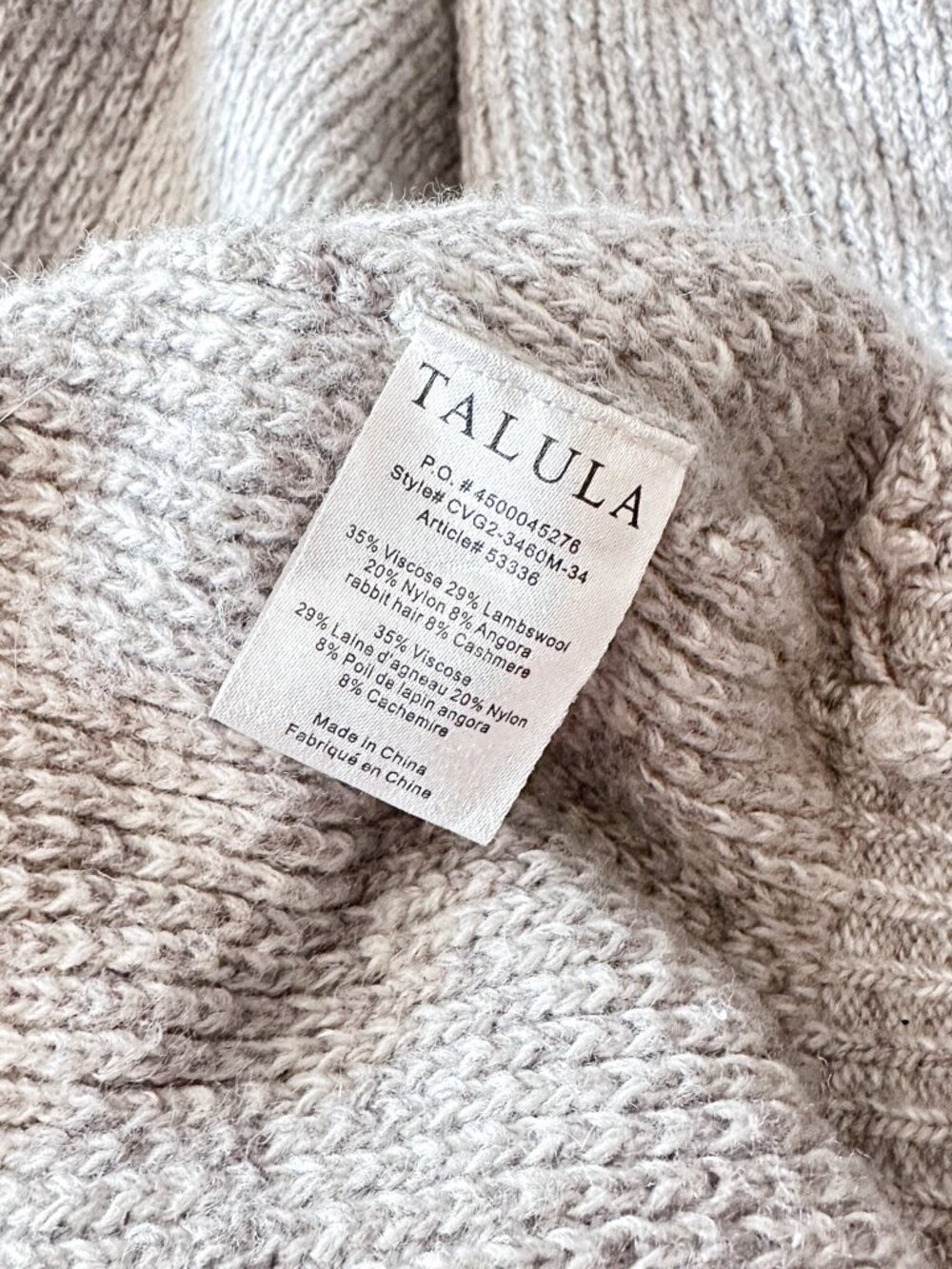 TALULA Light Grey Angora, Wool & Cashmere Blend Shawl Collar Open Front Cardigan - Picture 5 of 5